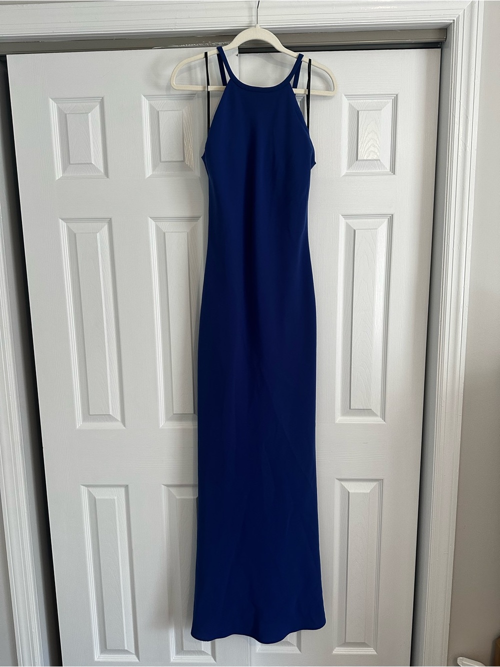 Calvin Klein Cobalt Blue Halter Maxi Gown